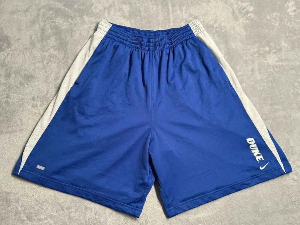Vintage Nike Team Duke Blue Devils Basketball Shorts Medium Dri-Fit NCAA Gym